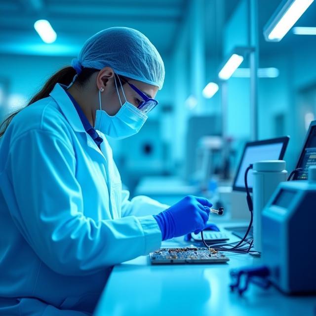 Ingénieur effectuant un test produit